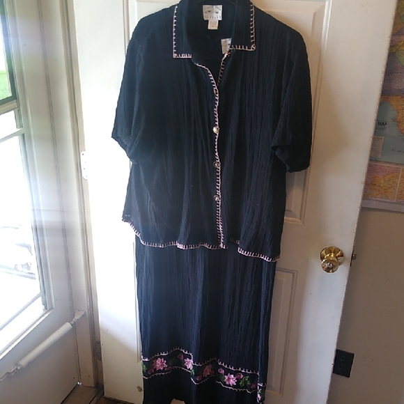 Country Wear Women's 1X Dress & Jacket Cotton Floral Lightweight Cottagecore - Picture 1 of 12